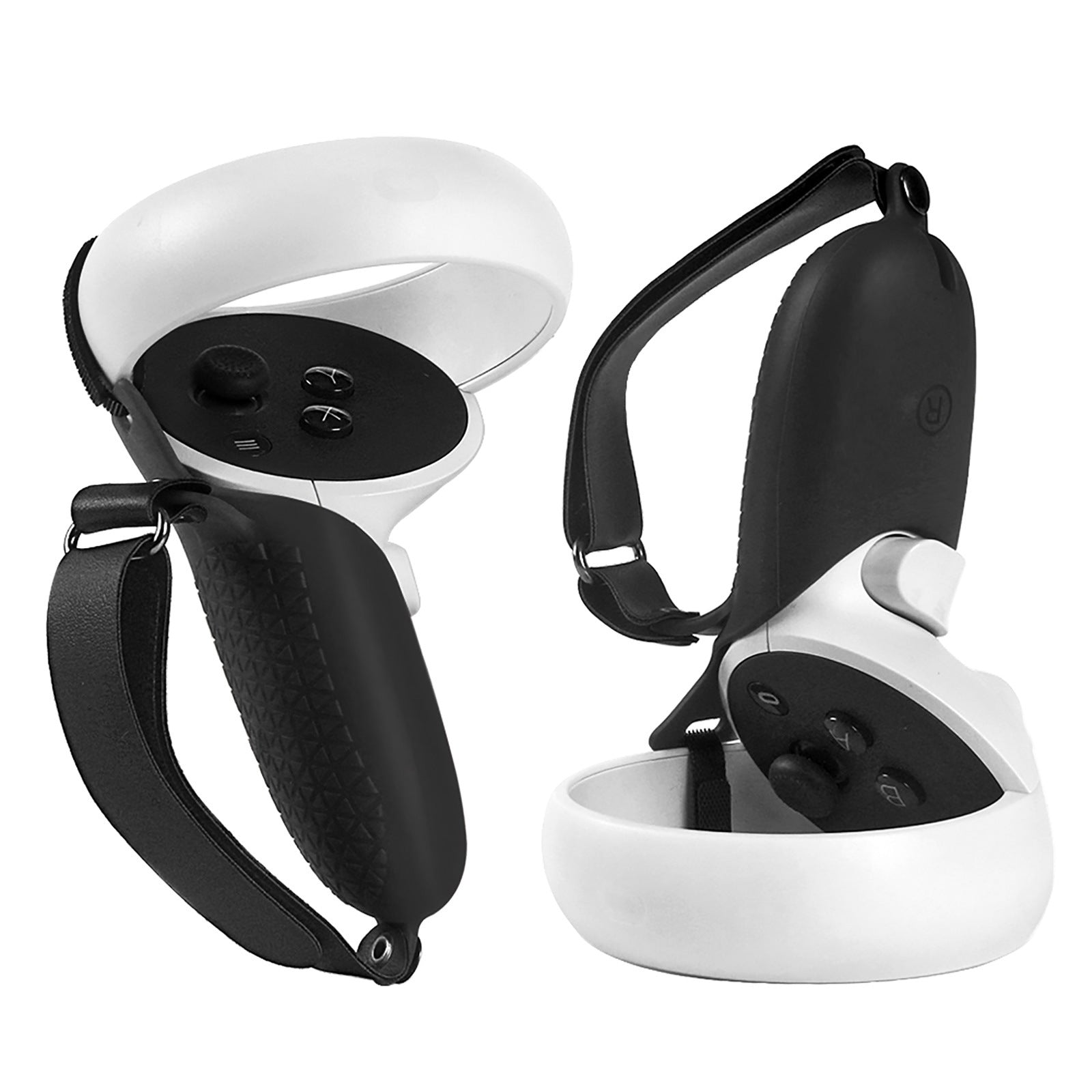 1 Pair Silicone Protective Grip Cover Handle Sleeve Case with Adjustable Palm Strap for Oculus Quest 2 VR Controller 1 Pair Silicone Protective Grip Cover Handle Sleeve Case with Adjustable Palm Strap for Oculus Quest 2 VR Controller